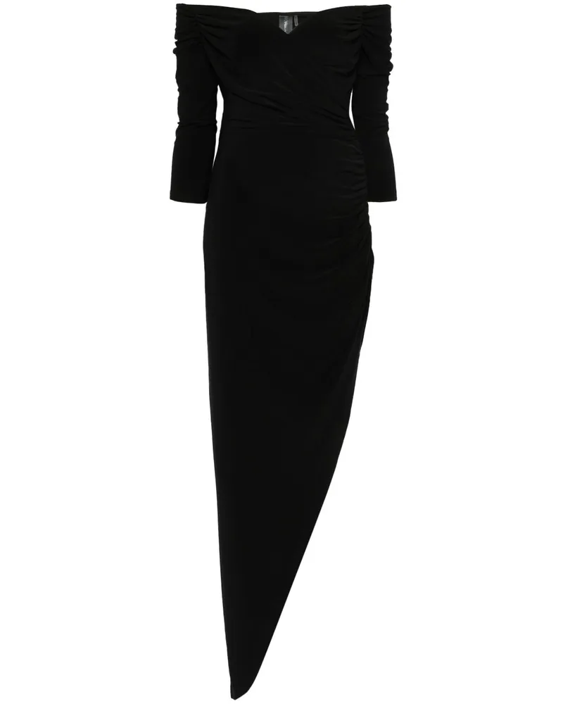 Norma Kamali vom Schulter -langen Kleid Black