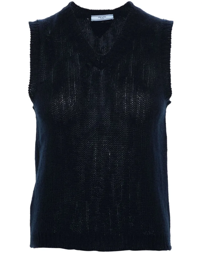Prada Cashmere Weste Blue