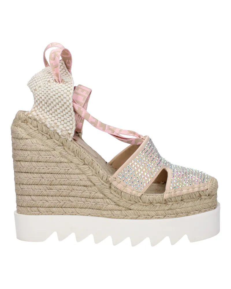 Stella McCartney Wedges Frauen Satin beige/rosa Pulver -