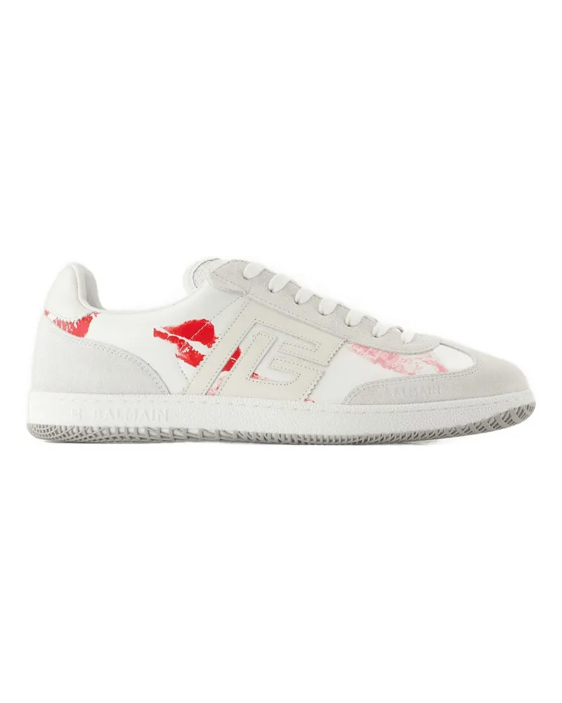 Balmain Swan Sneakers Balmain Leder weiß/rot White