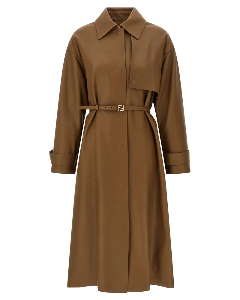 Fendi Nappa-Trenchcoat Brown