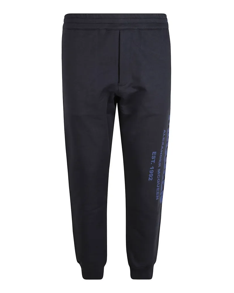 Alexander McQueen Cotton Logo Jogginghose Blau