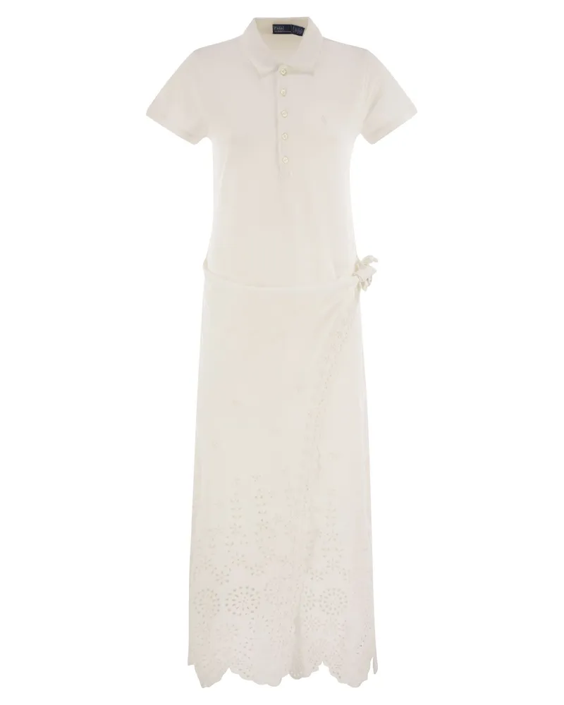 Ralph Lauren Openwork Pique Polo -Hemdkleid White