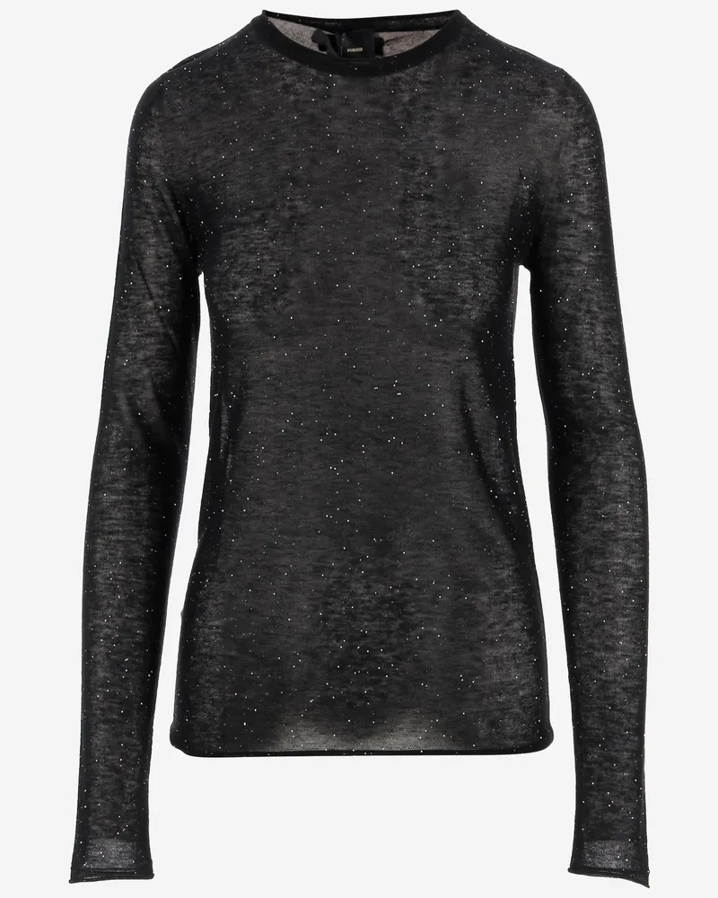 Pinko Semi Sheer Wollpullover Black