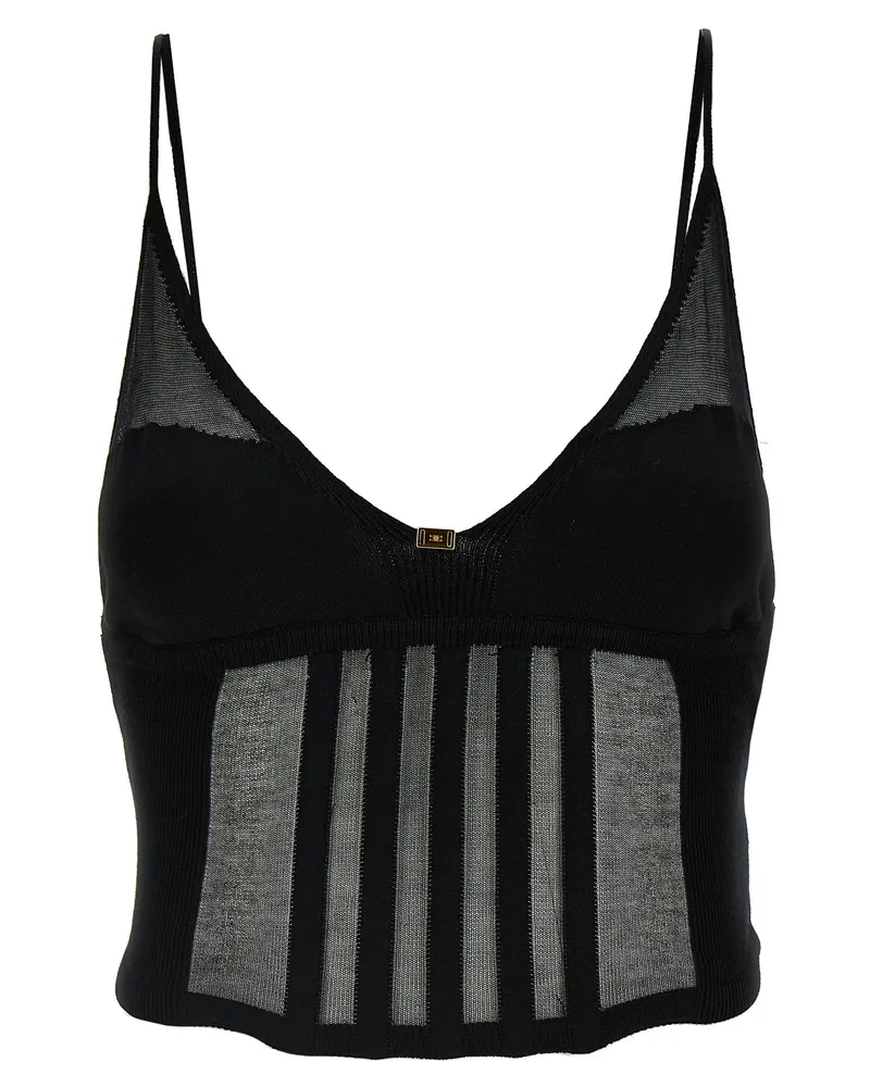 Elisabetta Franchi Transparent Top Black