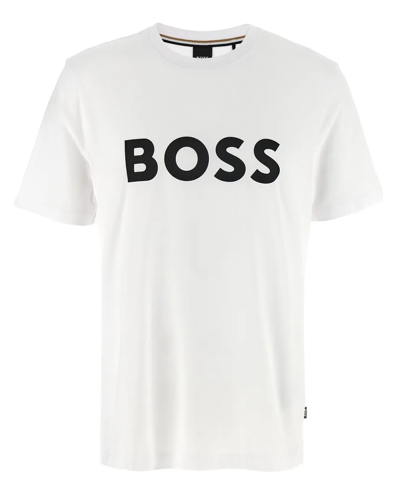 HUGO BOSS Logo Druck T -Shirt White