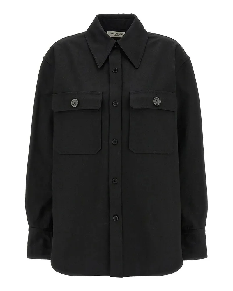 Saint Laurent Baumwollhemd Black