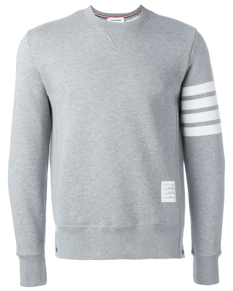 Thom Browne 4 Bar Baumwoll -Sweatshirt Grey