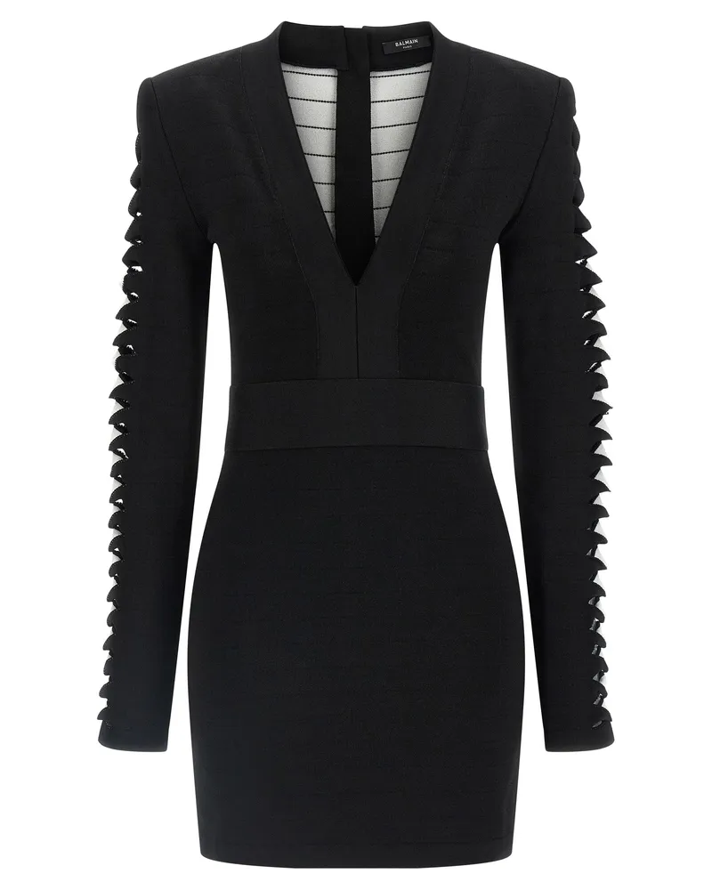 Balmain geschnittenes Kleid Black
