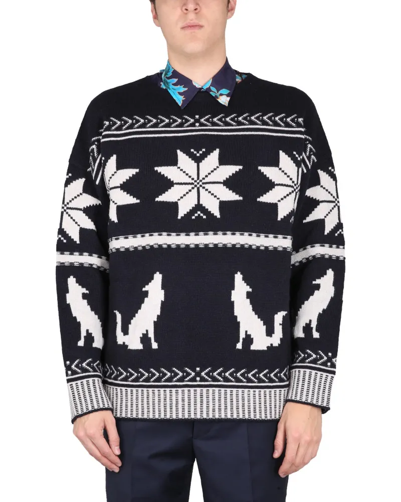 Etro Virgin Wollpullover Blue