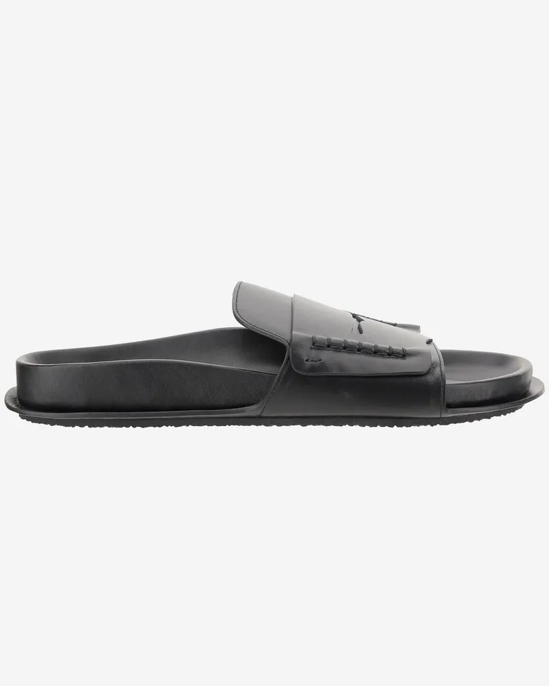 Jacquemus Leder Mocassin Sandale Black