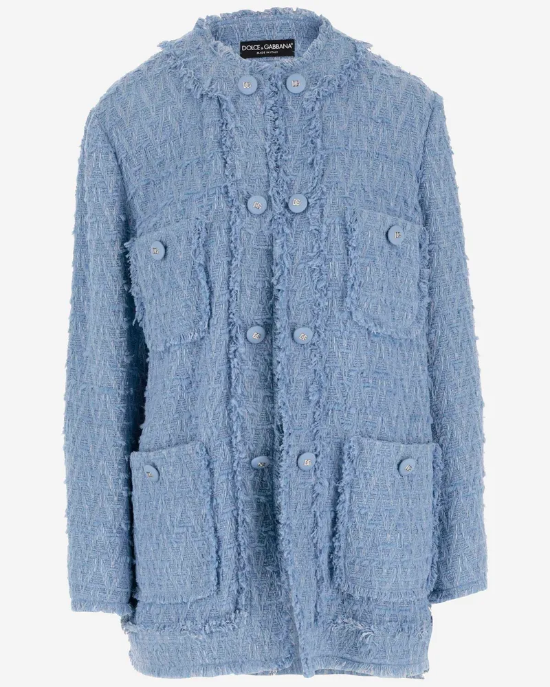 Dolce & Gabbana Baumwollmischjacke mit Logo Purple