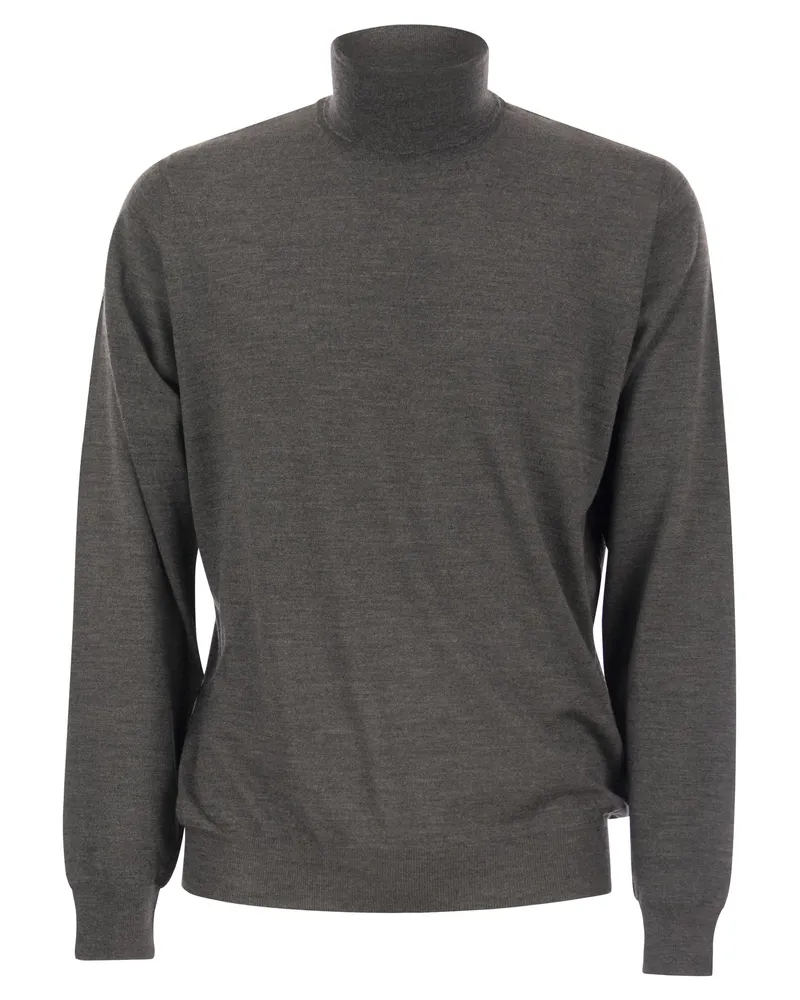 Fedeli Rollkragenpullover in Virgin Wolle Anthrazit