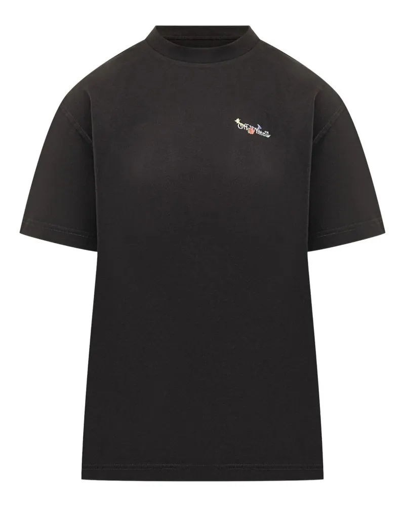 OFF-WHITE Arrow Glass Blume Baumwoll -T -Shirt Black