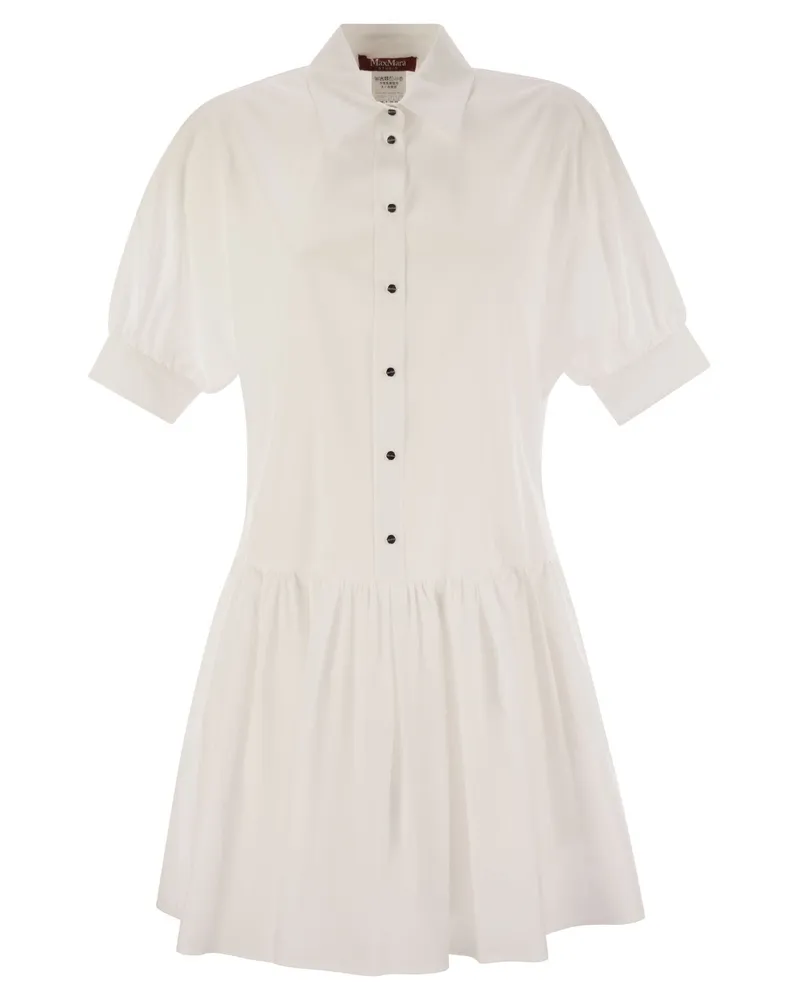 Max Mara Caronte Poplin Chemisier Kleid White