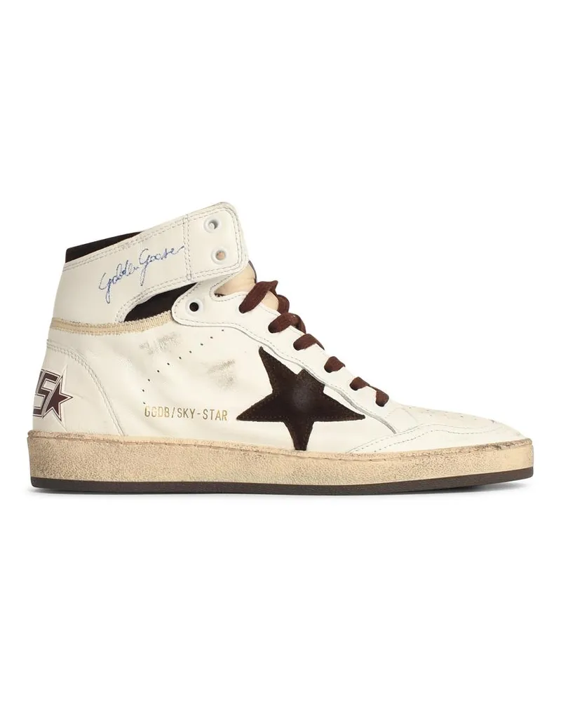 Golden Goose Golden Gans 'Sky Star' weiße Lear -Sneaker White