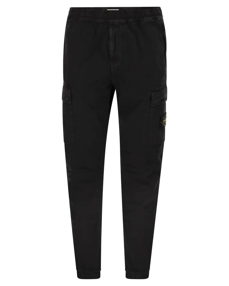 Stone Island Cargohose in Baumwoll -Twill Black