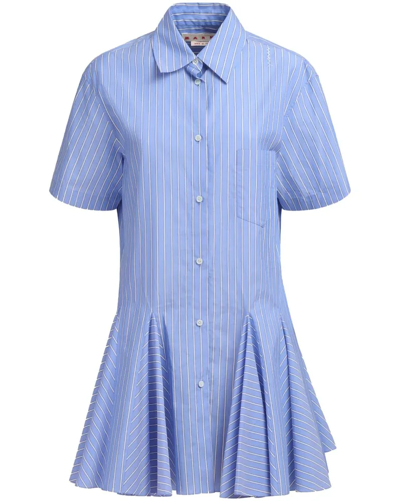 Marni kurz gestreiftes Hemdkleid Stb61