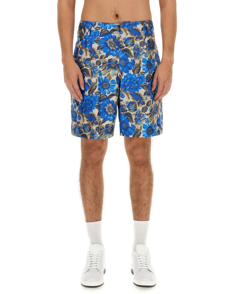Moschino kurz über blaue Blume Multicolour