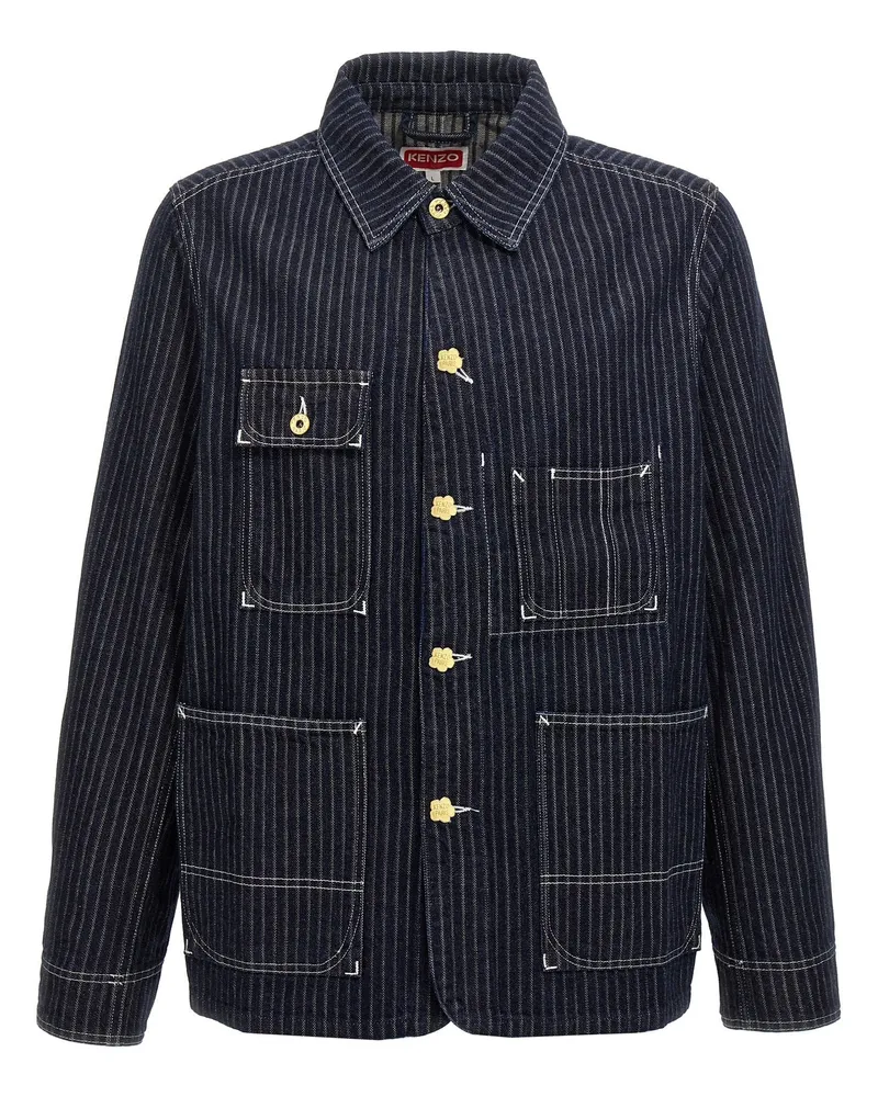Kenzo Logo Button Jacke Blue