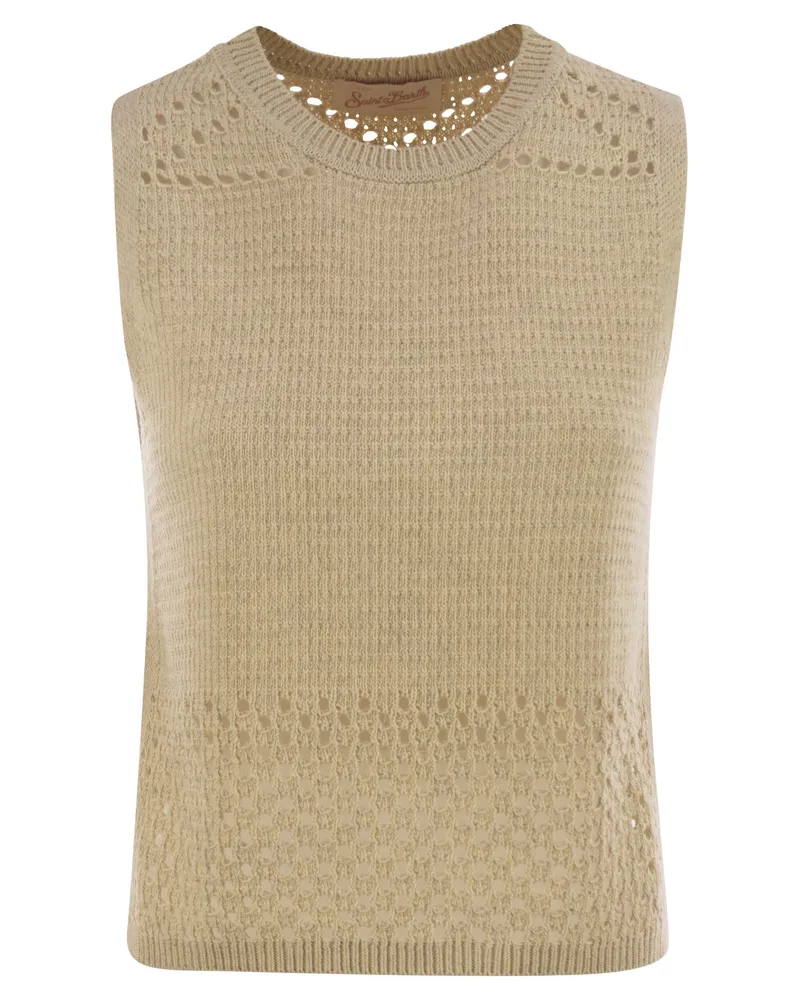MC2 Saint Barth Aire Häkelknit und Maschenoberteil Sand