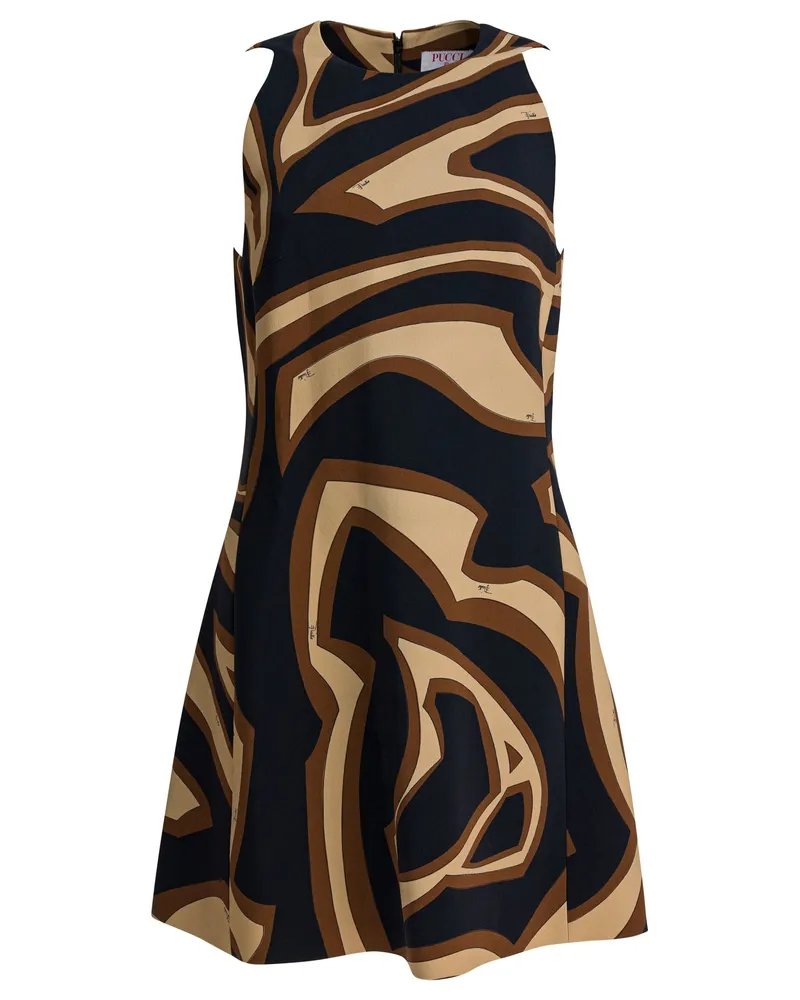 Emilio Pucci Labirinto Print Trapezkleid Black