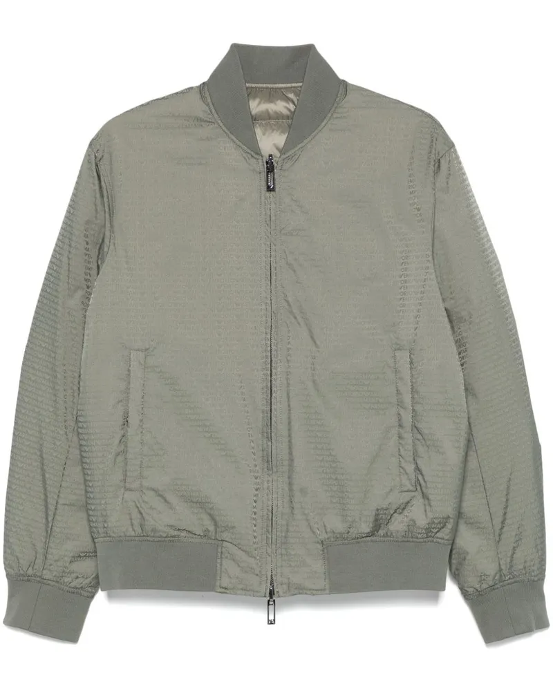Emporio Armani Jacquard Nylon Bomberjacke Green