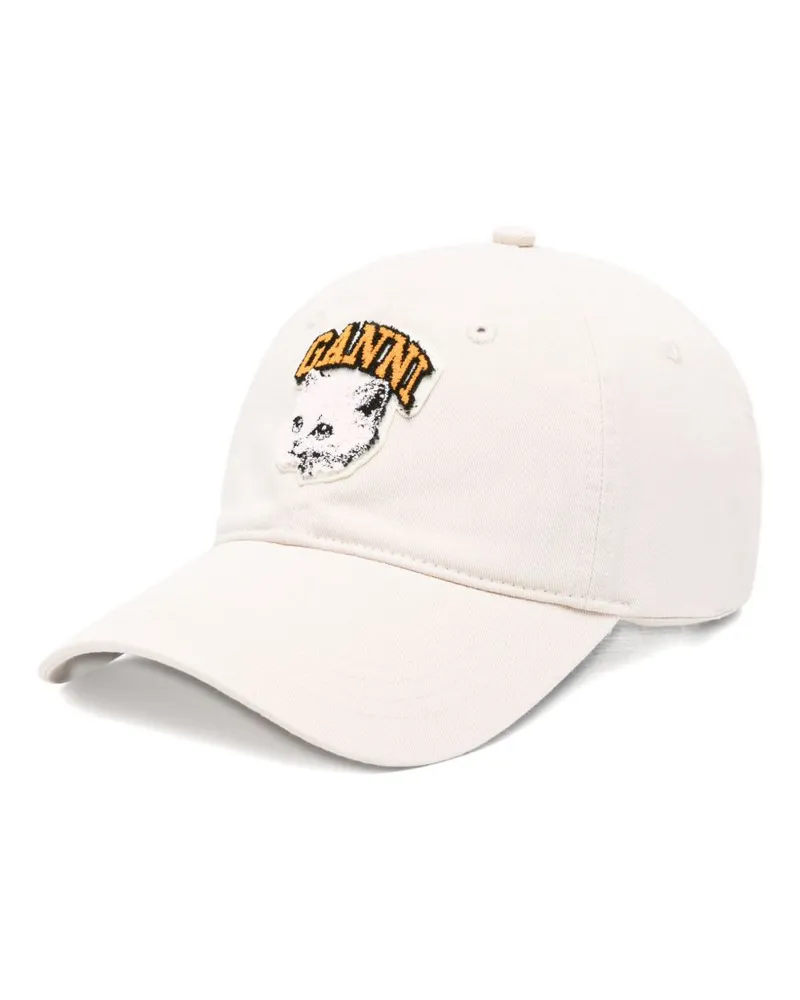 Ganni Cat Bio -Baumwollbaseballkappe Beige