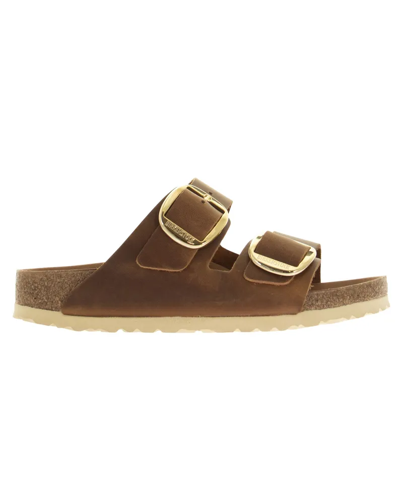 Birkenstock Arizon geölte Leder -Slipper Cognac