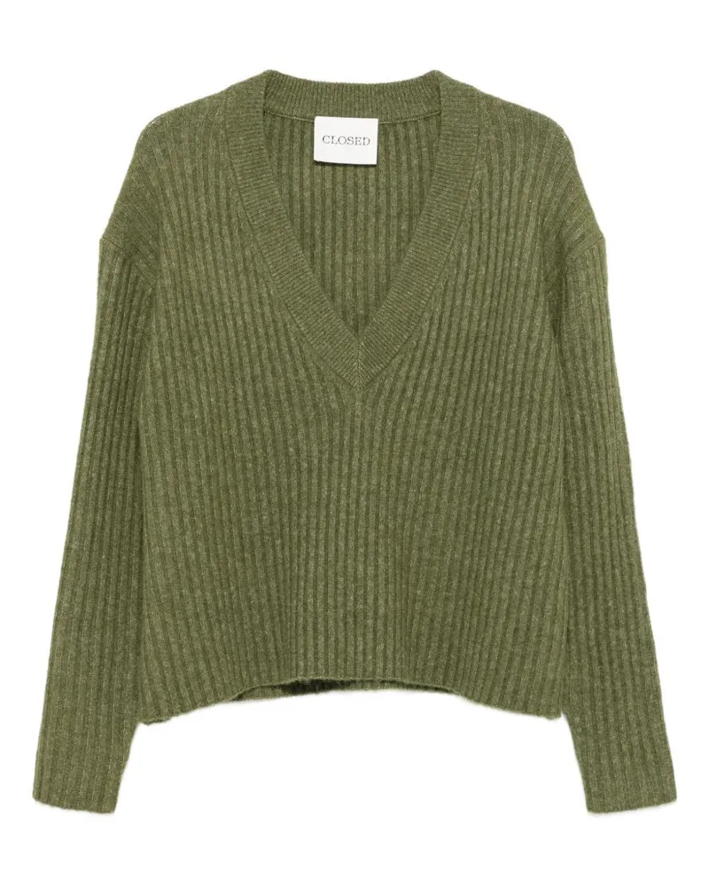 Closed Geschlossene Wollmischung gegen Hals -Strickjacke Green