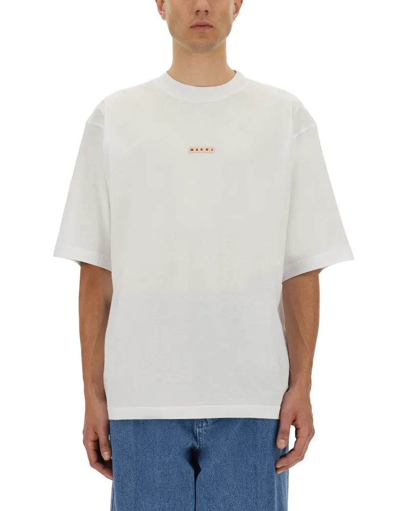 Marni Mini Logo T -Shirt White