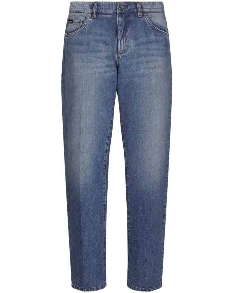 Dolce & Gabbana gerade Jeans in der Mitte des Rise Blue