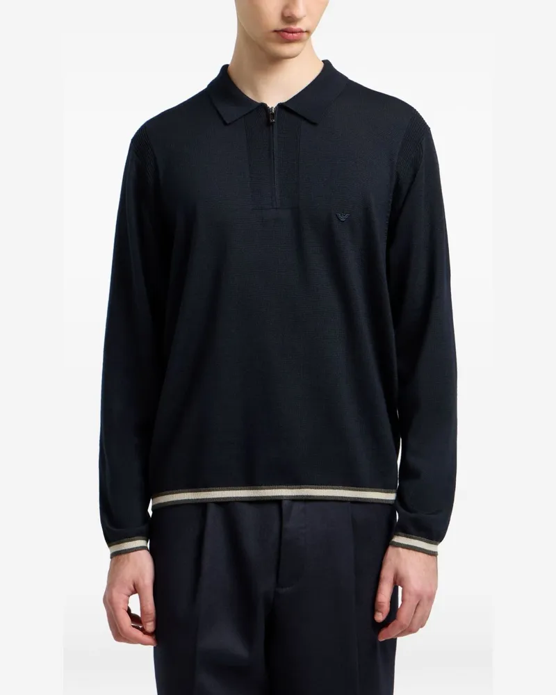 Emporio Armani Wolle Polo -Hemd Blue