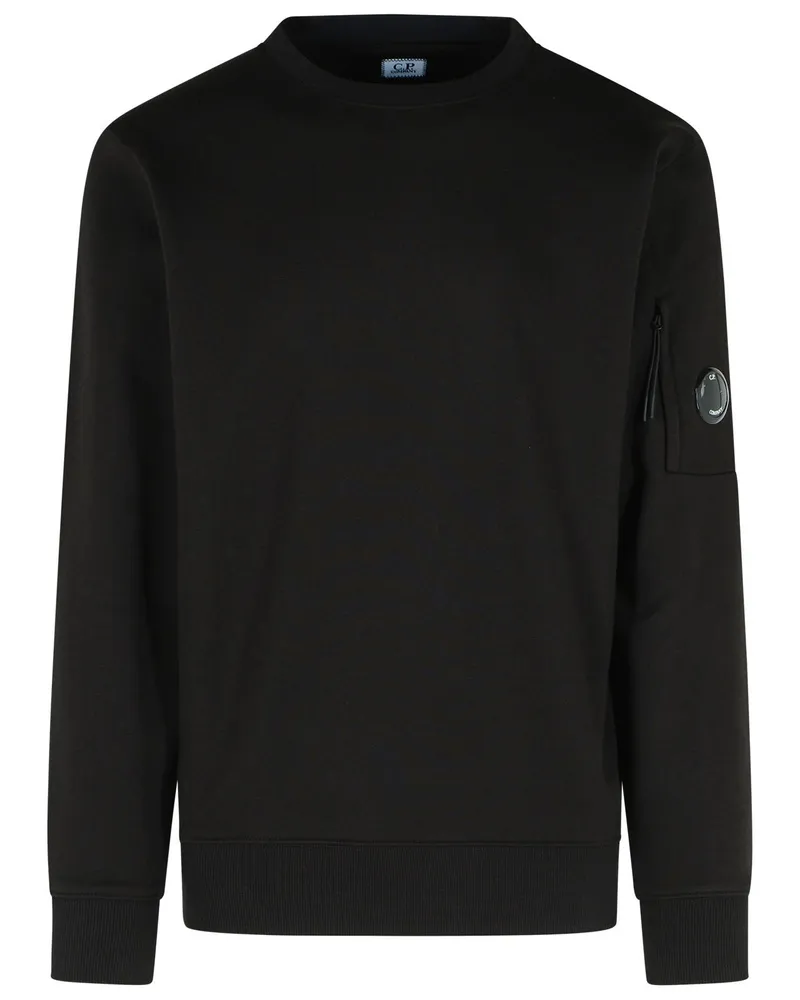 C.P. Company C.P. Firma 'aufgenommen' schwarzes Baumwoll -Sweatshirt Black