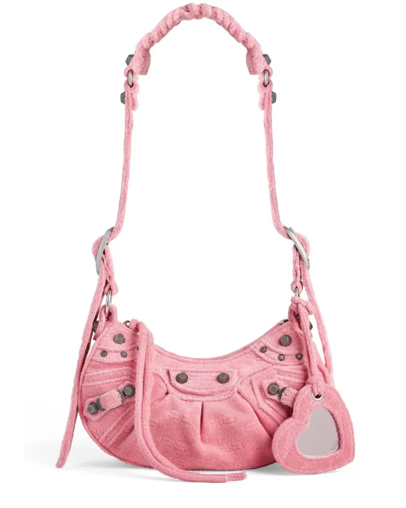 Balenciaga Le Cagole XS Leder Umhängetasche Rosa