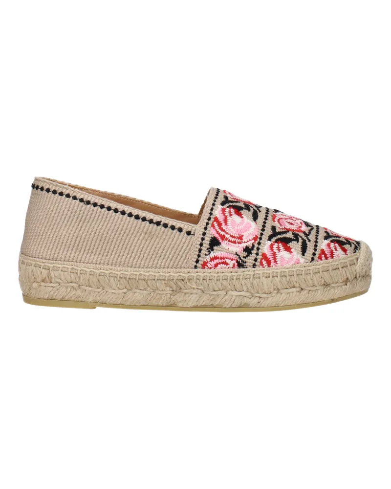 Prada Damens Espadrilles Stoff Beige/Blütenblatt -