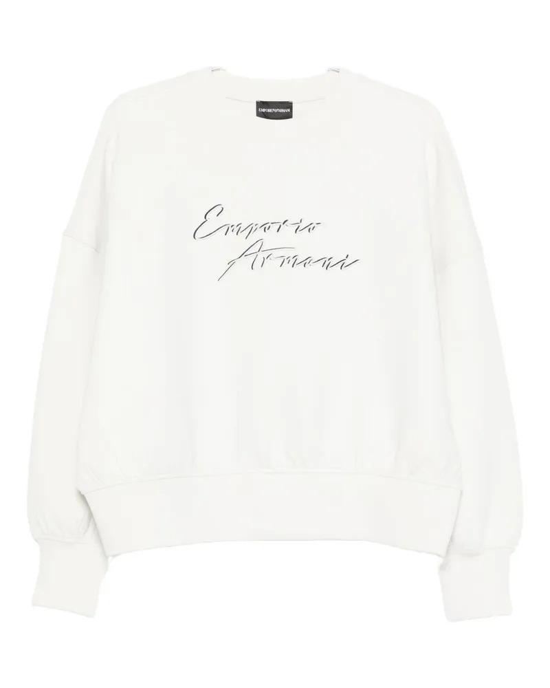Emporio Armani Logo Crew Neck Sweatshirt Ivory