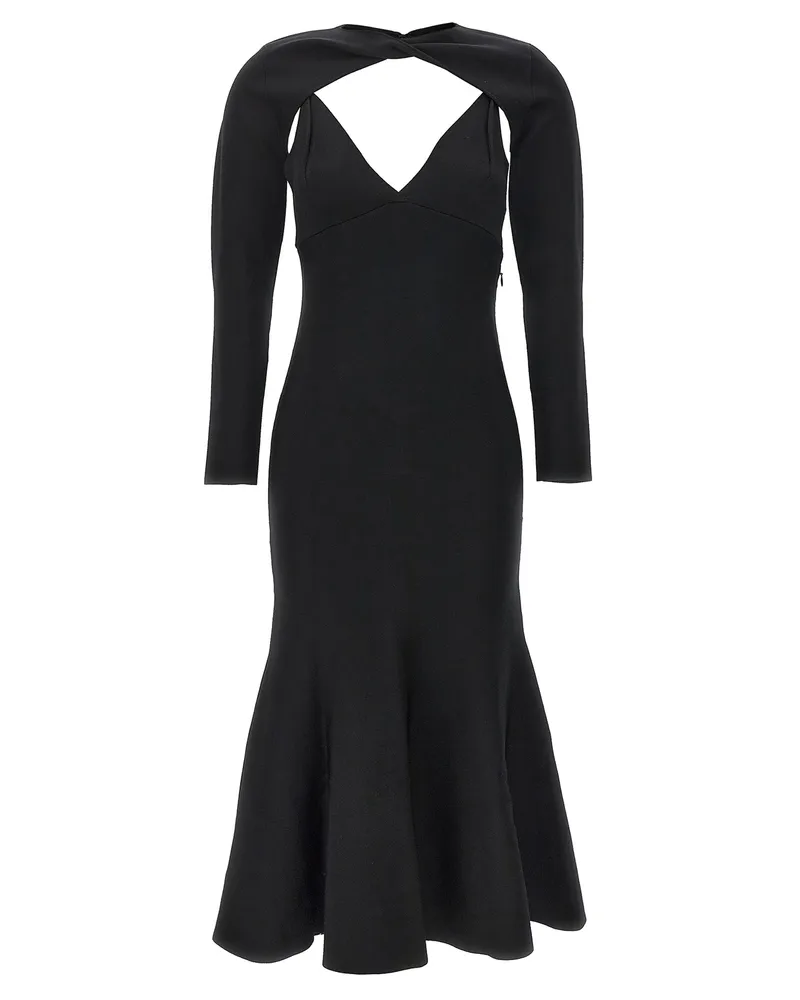 Roland Mouret Stretch -Strick -Midi -Kleid Black