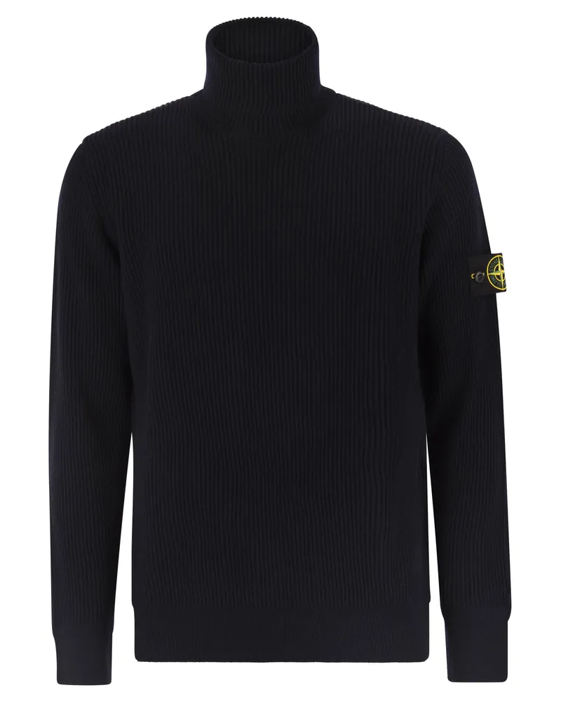 Stone Island fein gerippte Rollkragenpullover -Pullover Night