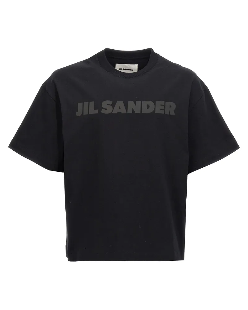 Jil Sander Logo Druck T -Shirt Black