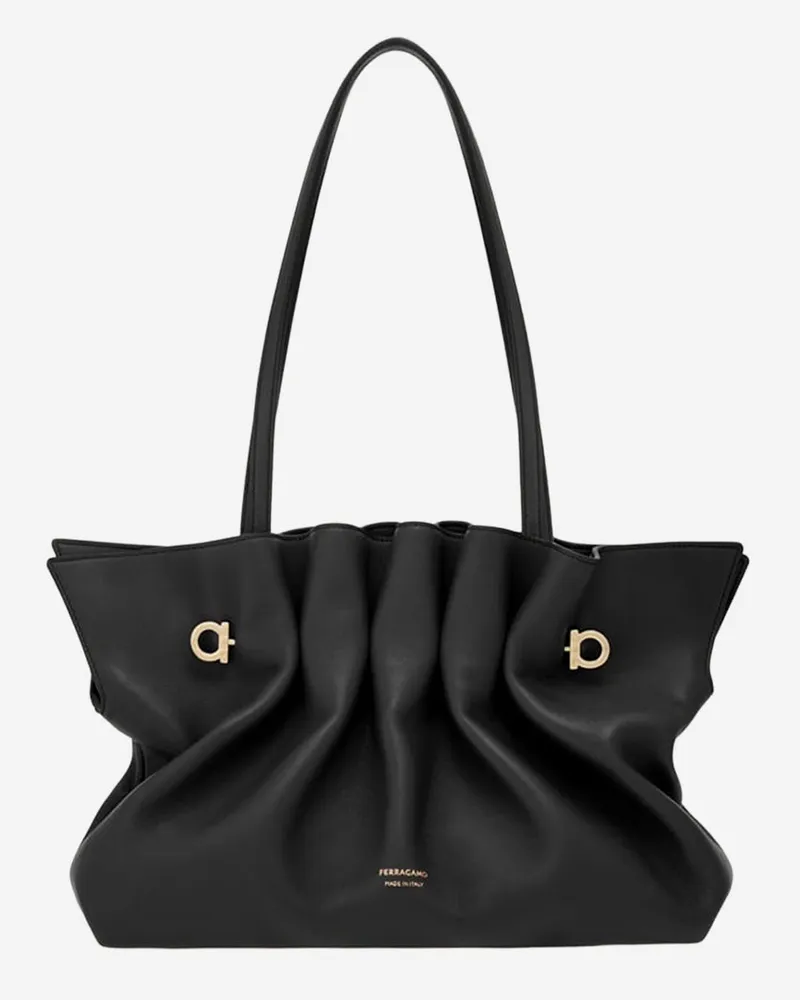 Ferragamo Leder Umhängetasche Black