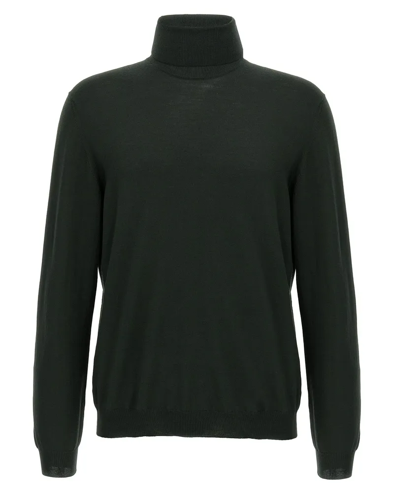 Zanone Wolle Rollkragenpullover Green