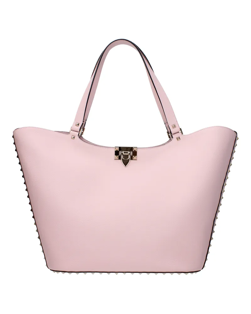 Valentino Garavani Damens Rockstud Umhängetaschen Rosa Leder/Quarz -