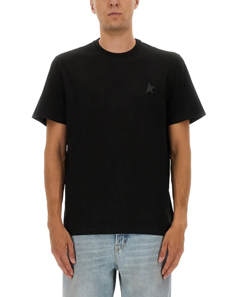 Golden Goose Golden Gans Baumwoll -T -Shirt Black