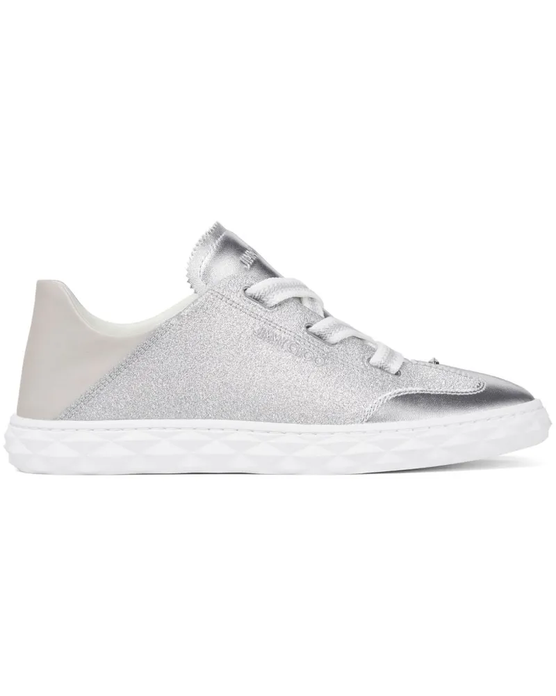 Jimmy Choo Diamond Light Leder -Turnschuhe Silver