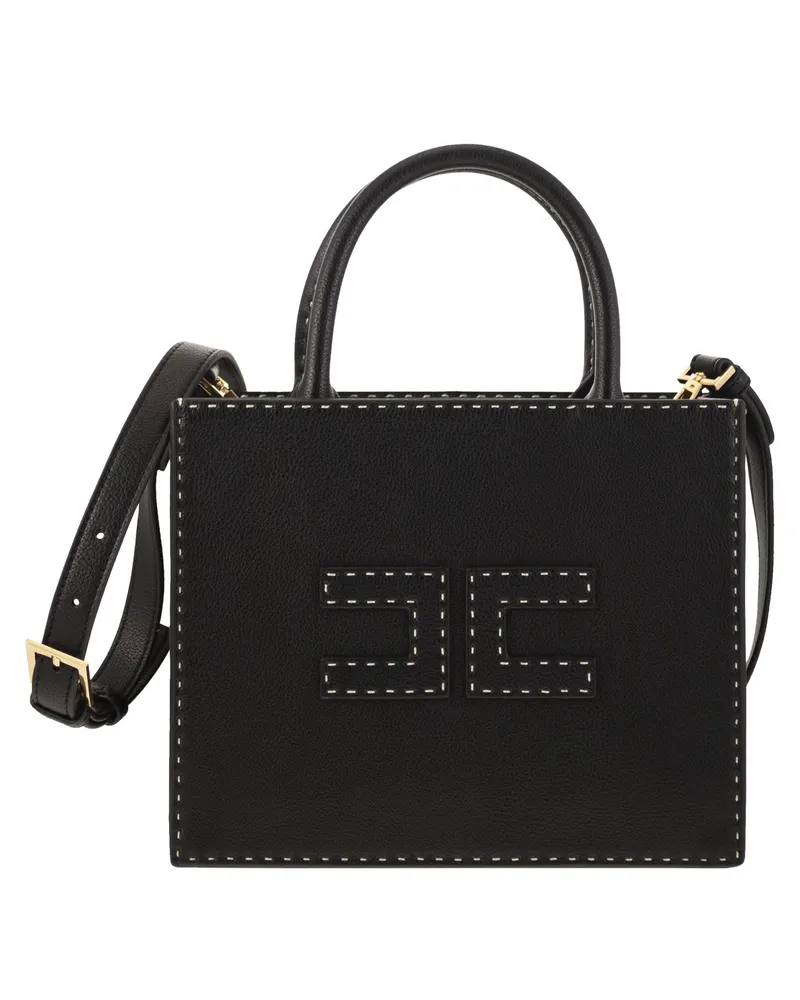 Elisabetta Franchi Small Tote mit Kontrastgenähten Black