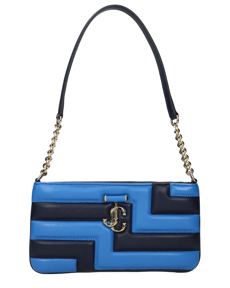 Jimmy Choo Avenue Damens Schultertaschen aus Leder in Blau/Himmelblau -