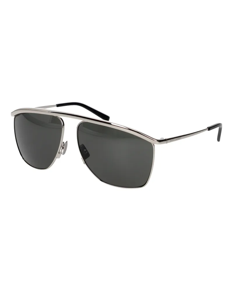 Saint Laurent Sonnenbrille Sl 820 Victoire Herren Metall Silber -