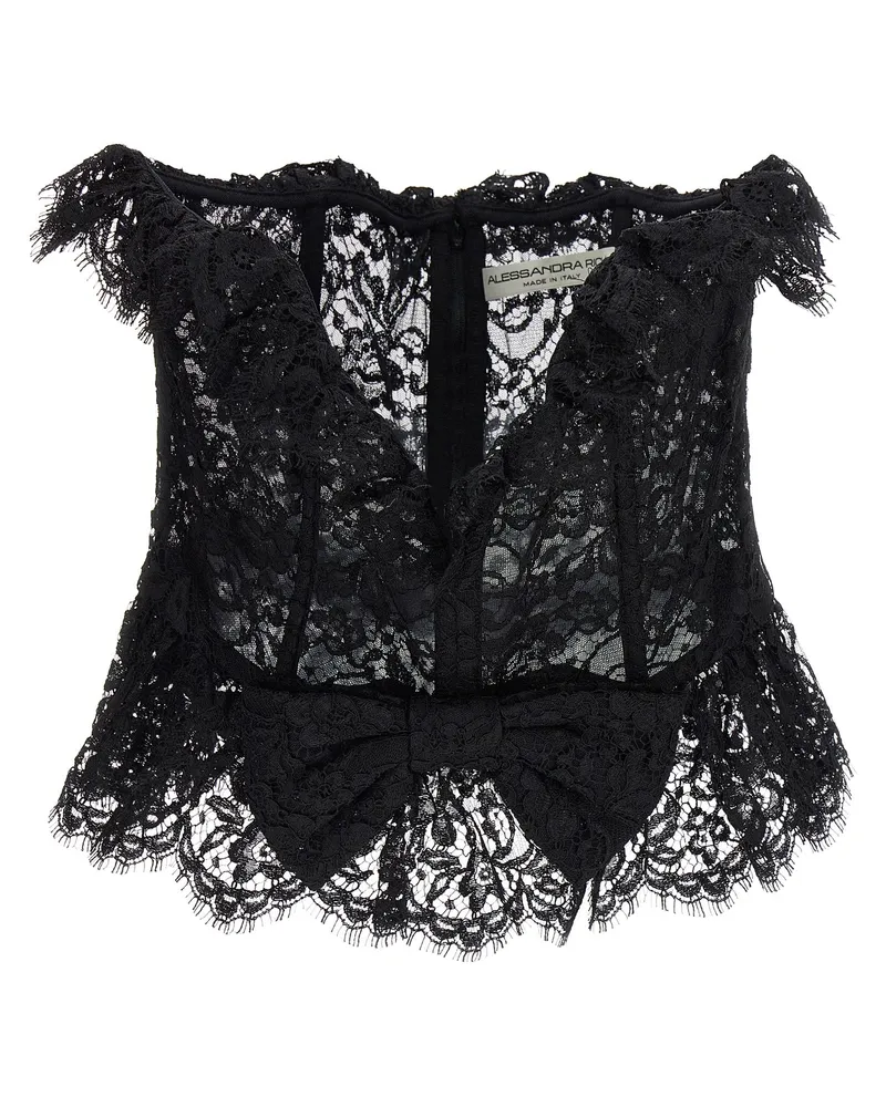 Alessandra Rich Spitze Bustier Bustier Top Black