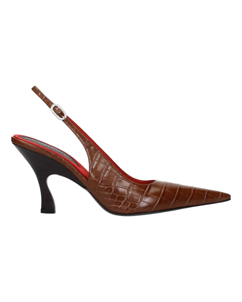 Stella McCartney Damens Braune Sandalen aus Öko-Leder -